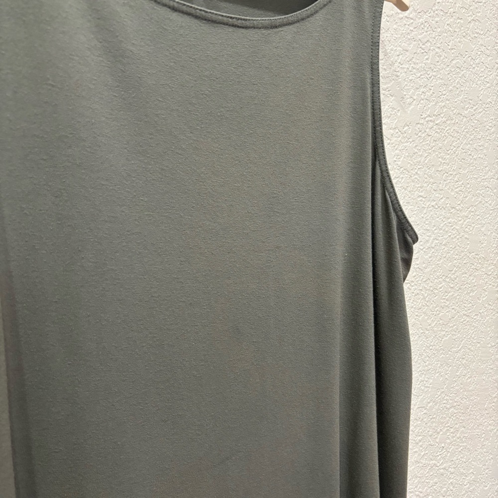 Eileen Fisher Crewneck Jersey Tank Size XL in Olive Green - Picture 2 of 9